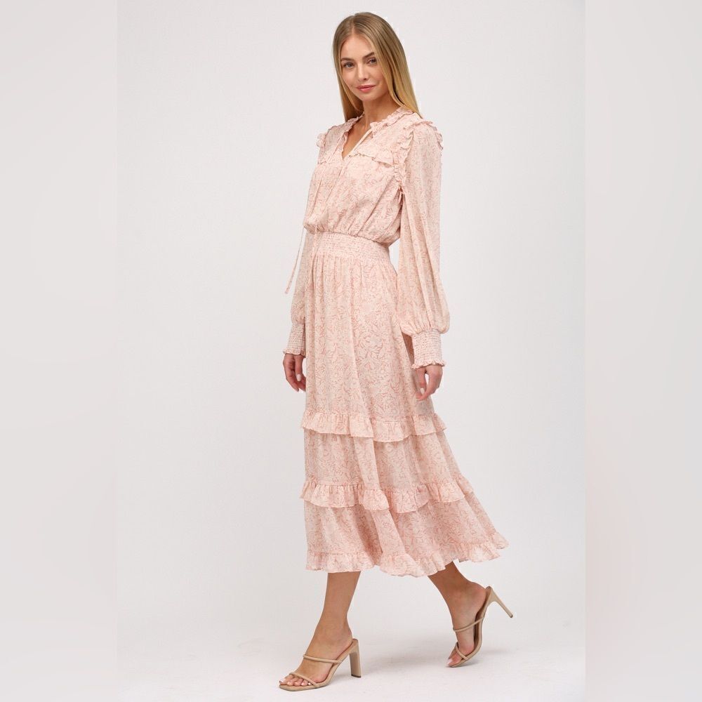927. MAXI DRESS WITH TIERED RUFFLE DETAIL - Picture 4 of 4
